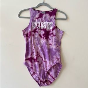 PINK Custom Purple Bleached Tank Bodysuit